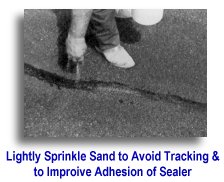 Step 3: Lightly sprinkle sand to avoid tracking and to improve adhesion of sealer